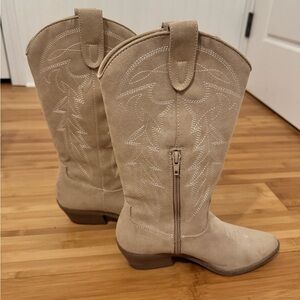 No Boundaries Beige Heeled Boots